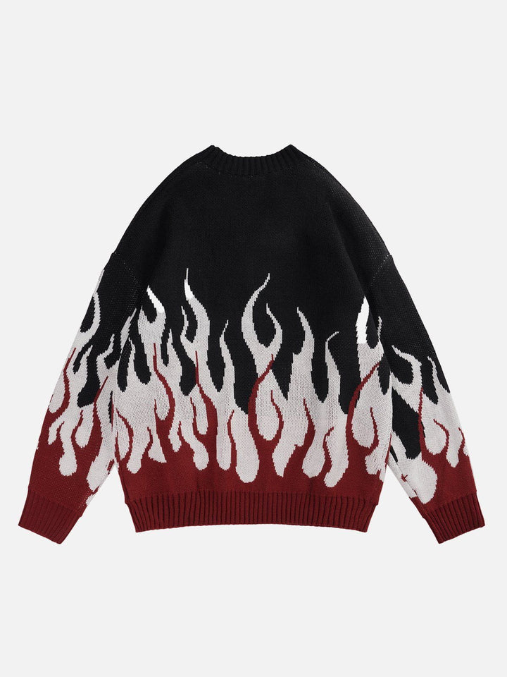 TALISHKO™ - Flame Print Sweater streetwear fashion - talishko.com
