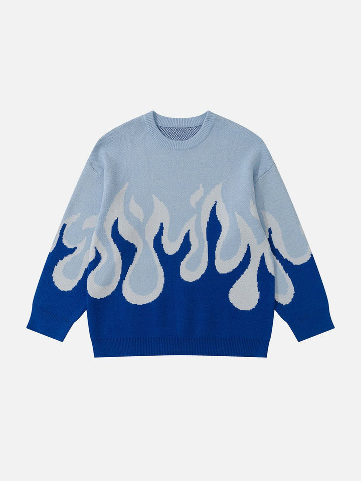 TALISHKO™ - Flame Print Sweater streetwear fashion - talishko.com