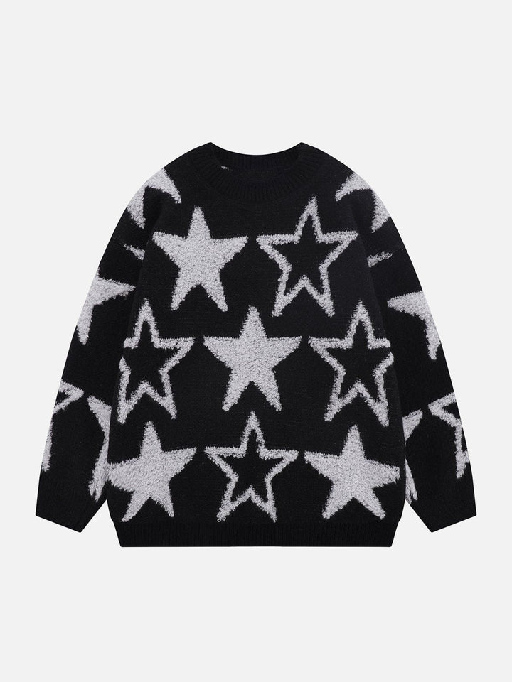 TALISHKO™ - Flocked Star Sweater streetwear fashion - talishko.com
