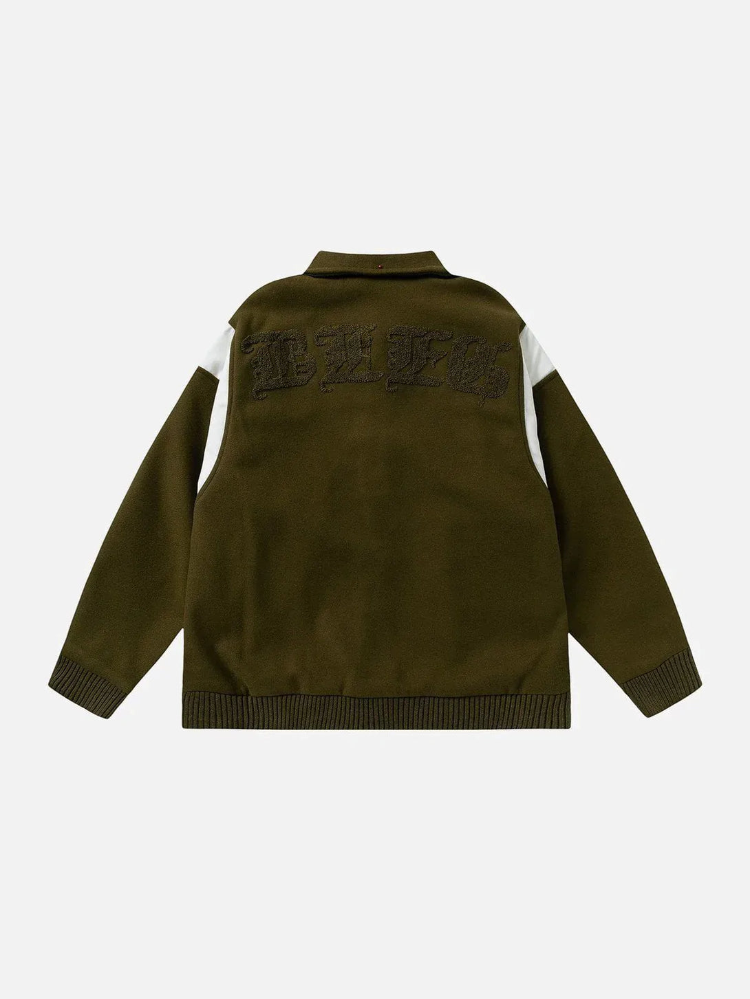 TALISHKO - Flocking Letters Tweed Varsity Jacket - streetwear fashion, outfit ideas - talishko.com