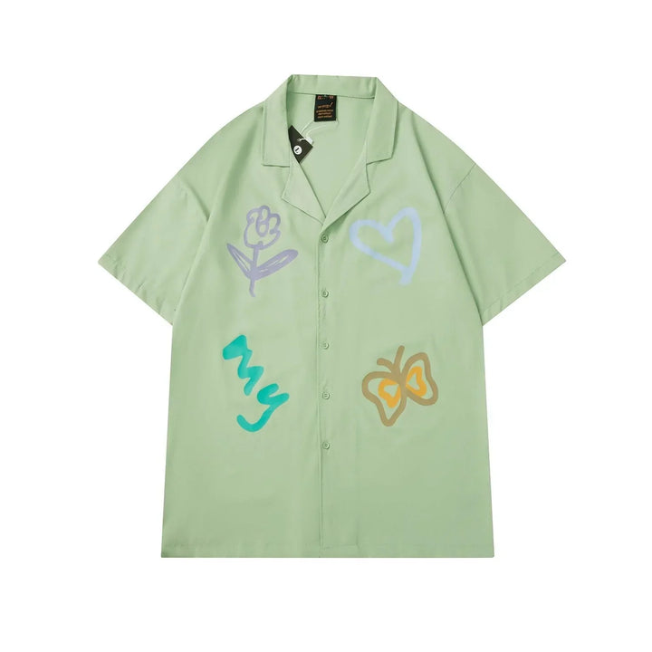 TALISHKO - Flower Butterfly Short Sleeve Shirt - streetwear fashion, outfit ideas - talishko.com