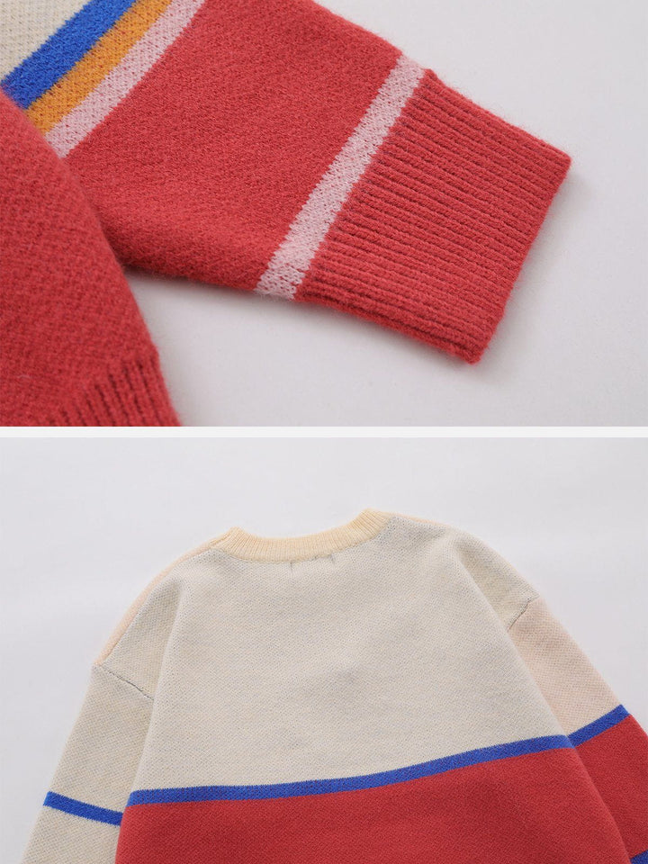 TALISHKO - Flower Print Colorblock Sweater - streetwear fashion, outfit ideas - talishko.com