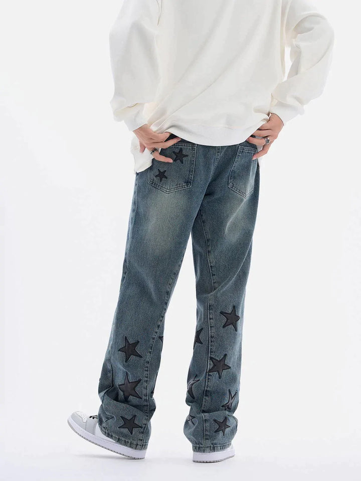 TALISHKO - Foot Mouth Star Jeans - streetwear fashion, outfit ideas - talishko.com