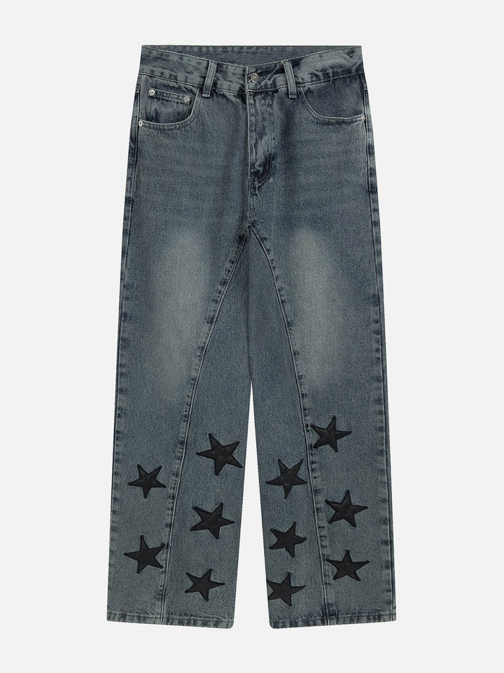 TALISHKO - Foot Mouth Star Jeans - streetwear fashion, outfit ideas - talishko.com