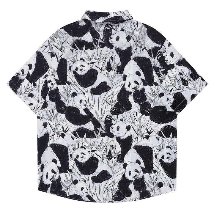 TALISHKO - Full Panda Print Short Sleeve Shirt - streetwear fashion, outfit ideas - talishko.com