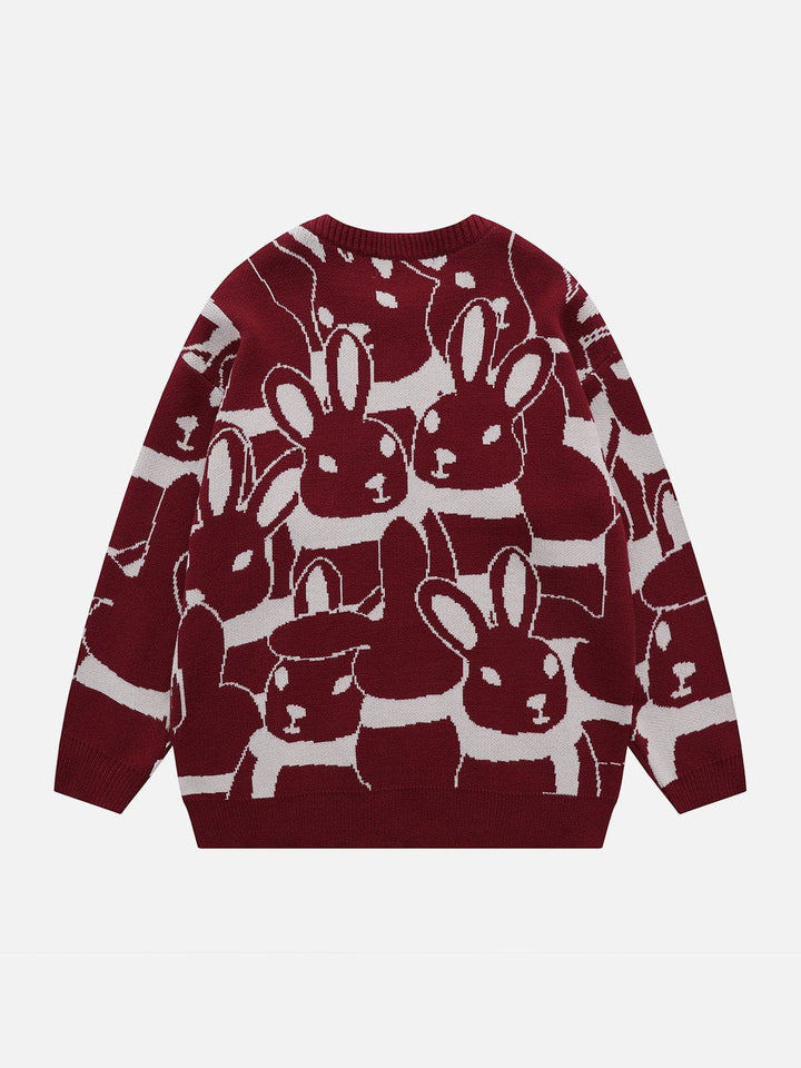 TALISHKO - Full Rabbit Jacquard Knit Sweater - streetwear fashion, outfit ideas - talishko.com