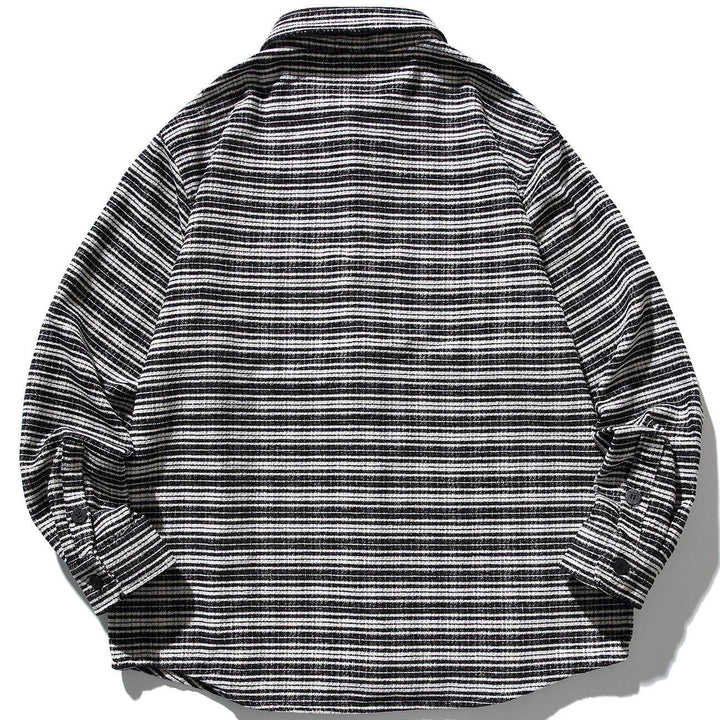 TALISHKO - Full Stripe Pattern Long Sleeve Shirt - streetwear fashion, outfit ideas - talishko.com
