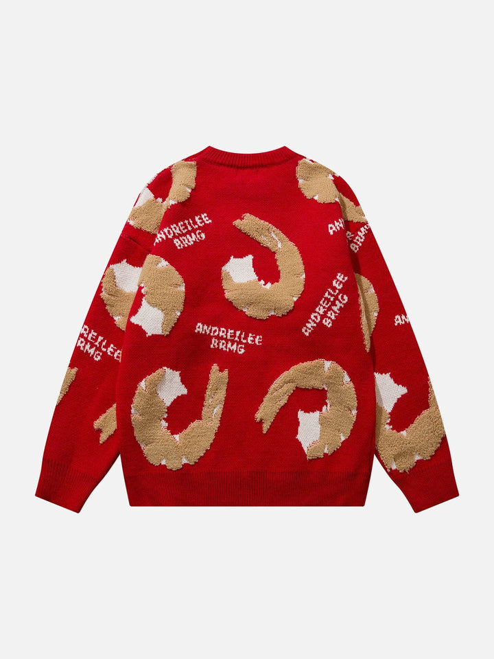 TALISHKO™ - Fun Shrimp Jacquard Knit Sweater streetwear fashion - talishko.com