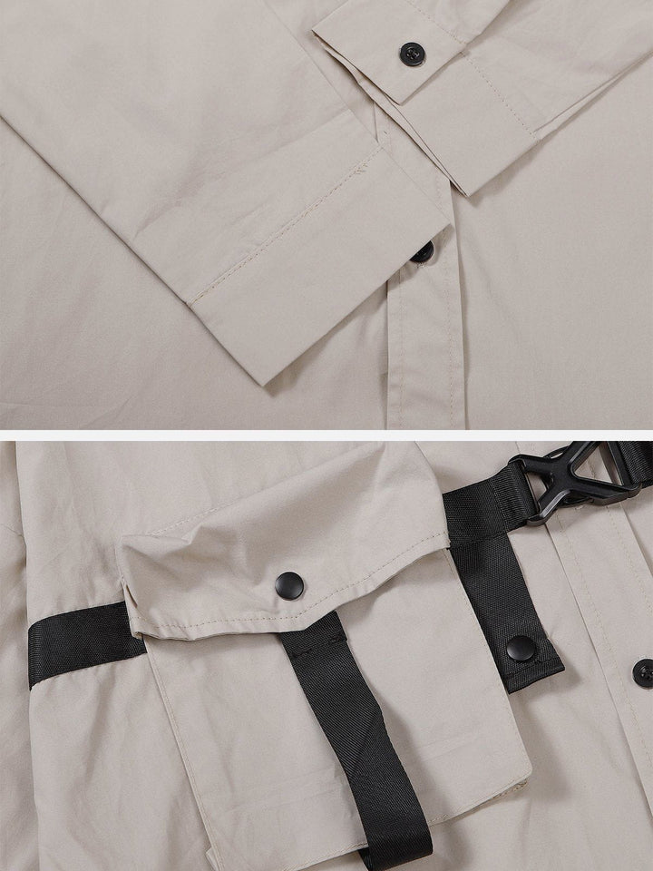 TALISHKO - Functional Multi-Pocket Long-Sleeved Shirt - streetwear fashion, outfit ideas - talishko.com
