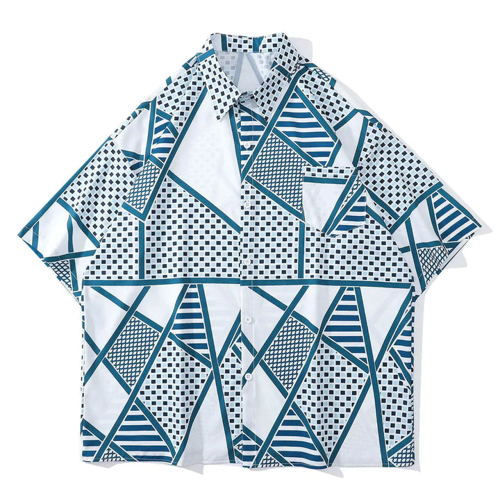 TALISHKO - Geometric Figure Short Sleeve Shirt - streetwear fashion, outfit ideas - talishko.com