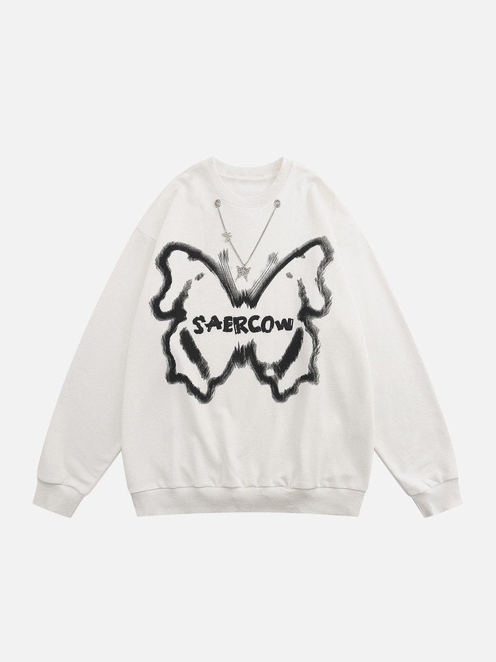 TALISHKO - Graffiti Butterfly Alphabet Sweatshirt - streetwear fashion, outfit ideas - talishko.com