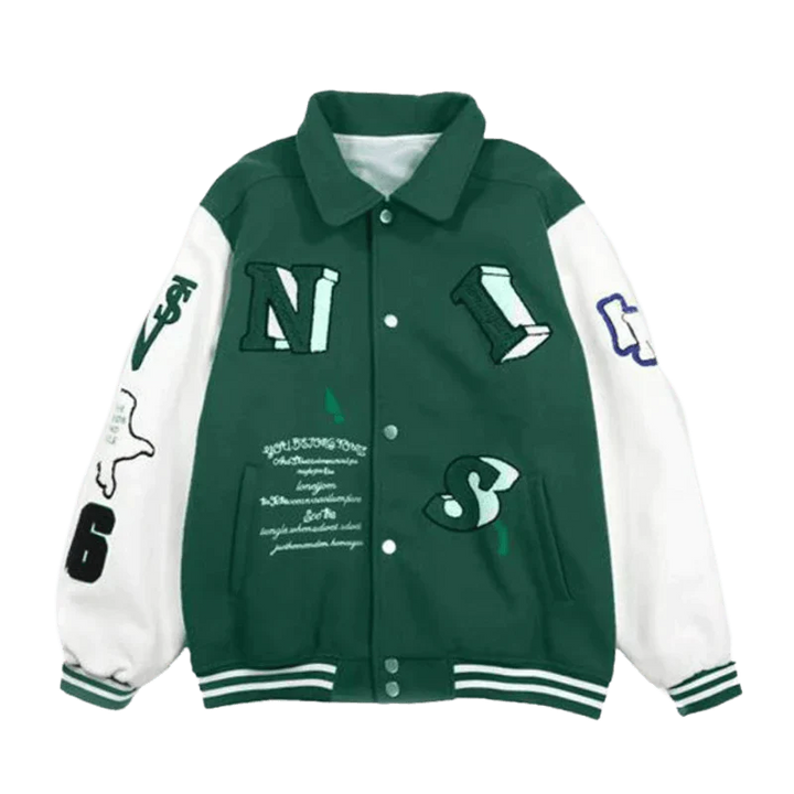 TALISHKO™ - Green NIS Varsity Jacket streetwear fashion - talishko.com