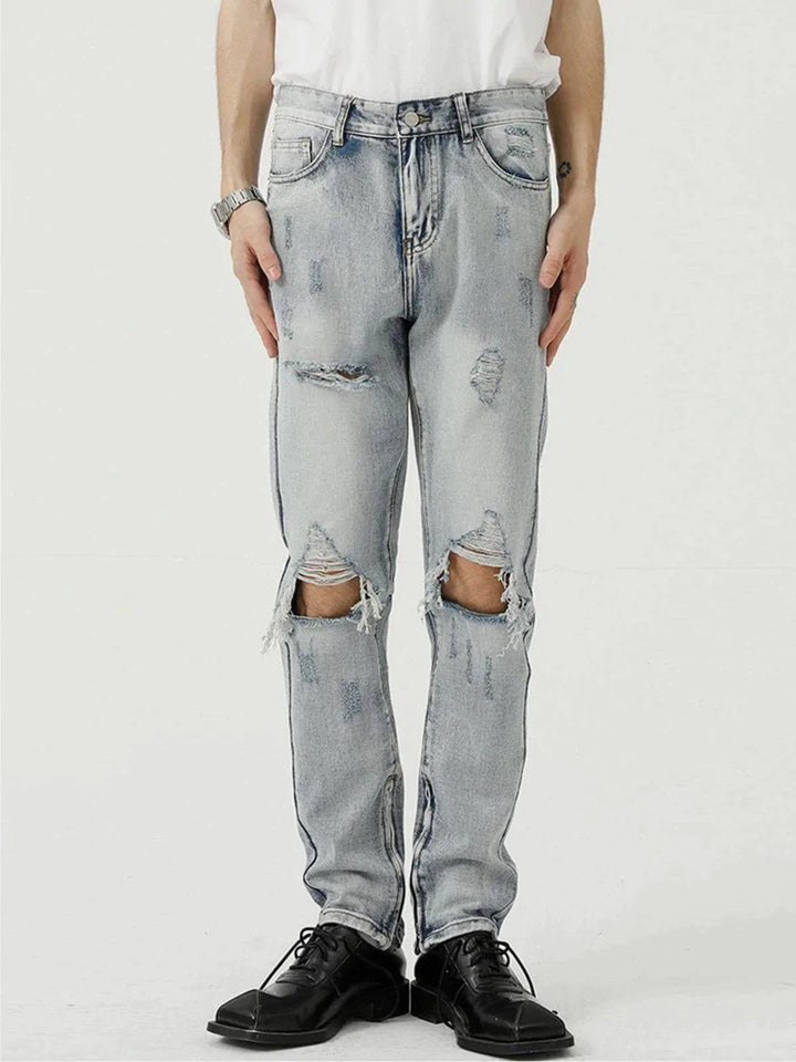 TALISHKO - Hole Design Jeans - streetwear fashion, outfit ideas - talishko.com