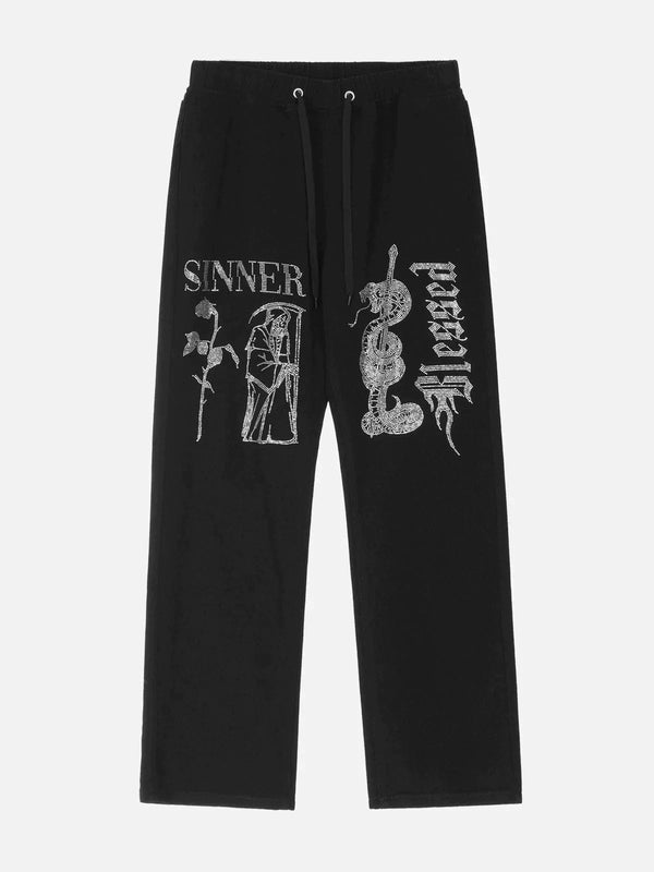 TALISHKO - Hot Diamond Craft Design Print Pants - streetwear fashion, outfit ideas - talishko.com