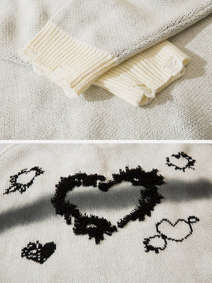 TALISHKO - Inkjet Love Embroidery Sweater - streetwear fashion, outfit ideas - talishko.com