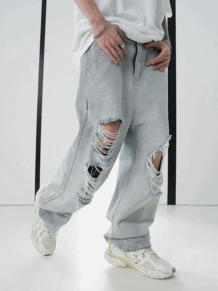 TALISHKO™ - Irregular Ripped Jeans streetwear fashion - talishko.com
