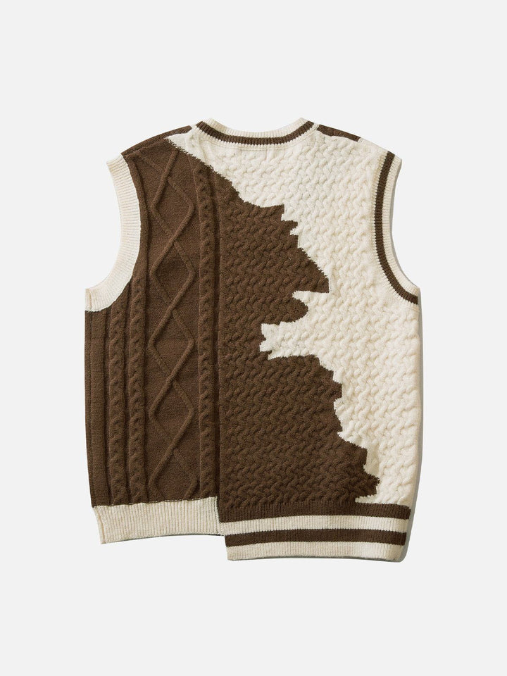 TALISHKO - Irregular Splicing Sweater Vest - streetwear fashion, outfit ideas - talishko.com