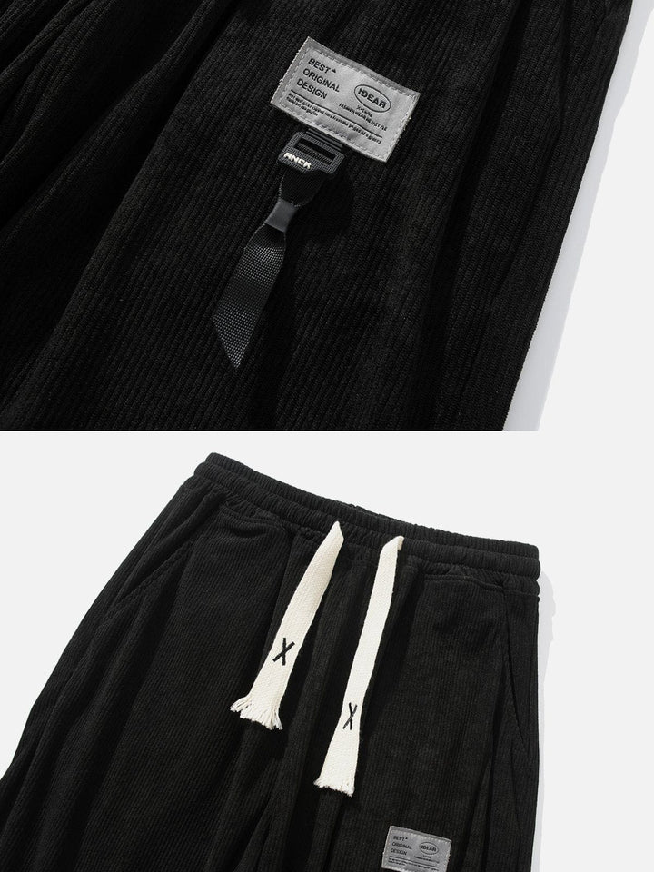 TALISHKO - Labeled Drawstring Pants - streetwear fashion, outfit ideas - talishko.com