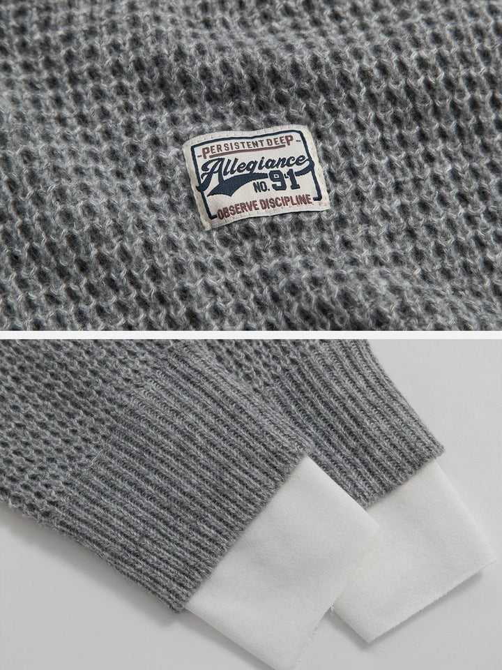 TALISHKO™ - Labelling Patchwork Sweater streetwear fashion - talishko.com