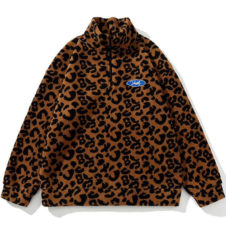TALISHKO - Leopard Pattern Sherpa Winter Coat - streetwear fashion, outfit ideas - talishko.com