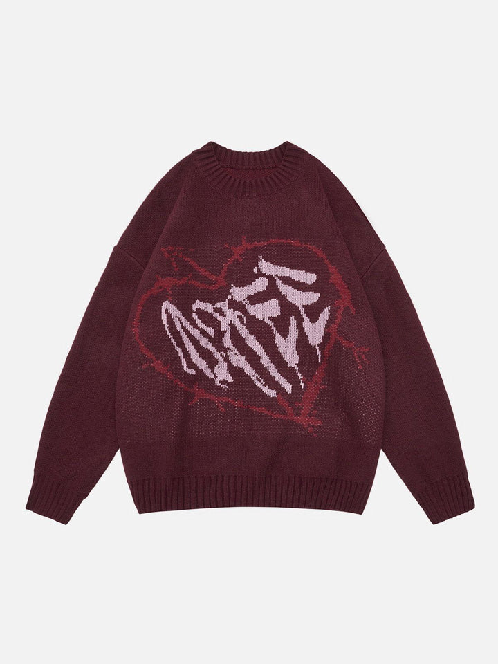 TALISHKO™ - Letter Heart Pattern Sweater streetwear fashion - talishko.com