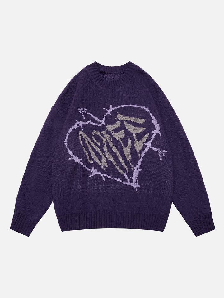 TALISHKO™ - Letter Heart Pattern Sweater streetwear fashion - talishko.com