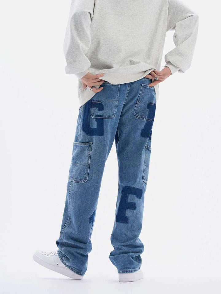 TALISHKO™ - Letter Number Jeans streetwear fashion - talishko.com