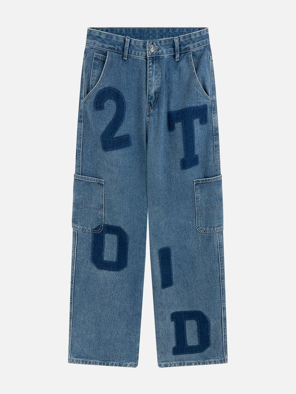 TALISHKO - Letter Number Jeans - streetwear fashion, outfit ideas - talishko.com