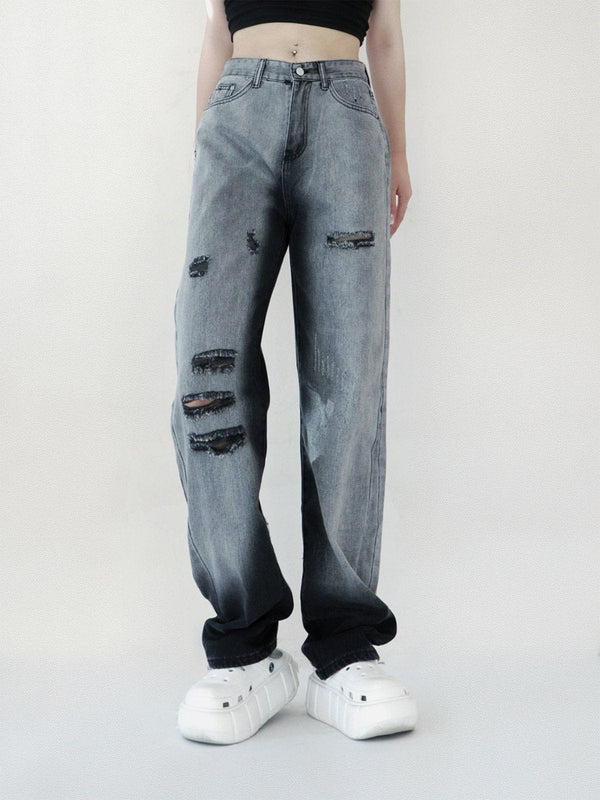 TALISHKO - Letter Patch Jeans - streetwear fashion, outfit ideas - talishko.com