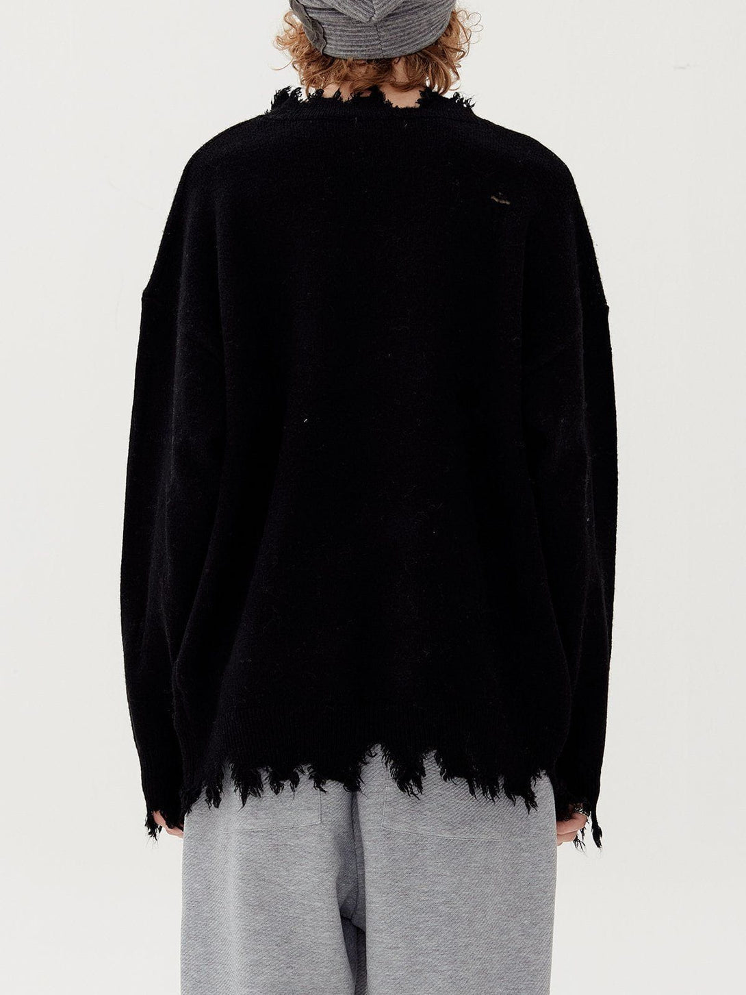 TALISHKO - Letters Ripped Hole Sweater - streetwear fashion, outfit ideas - talishko.com