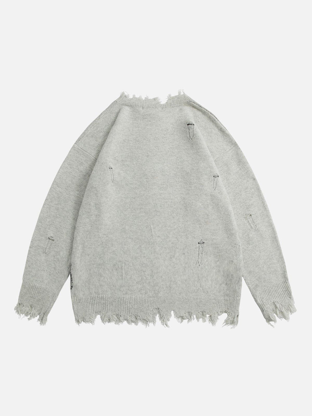 TALISHKO - Letters Ripped Hole Sweater - streetwear fashion, outfit ideas - talishko.com
