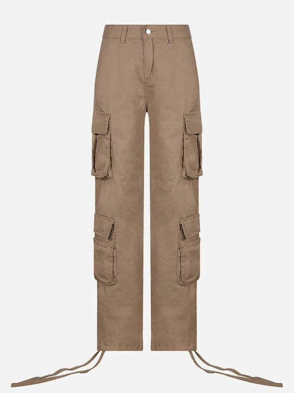 TALISHKO - Long Ribbon Low Waist Cargo Pants - streetwear fashion, outfit ideas - talishko.com