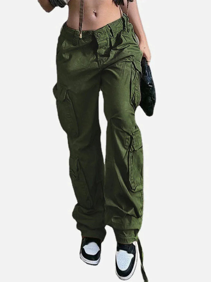 TALISHKO - Long Ribbon Low Waist Cargo Pants - streetwear fashion, outfit ideas - talishko.com