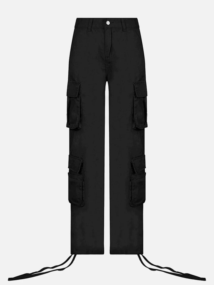 TALISHKO - Long Ribbon Low Waist Cargo Pants - streetwear fashion, outfit ideas - talishko.com