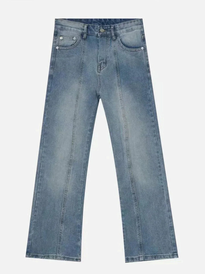 TALISHKO™ - Loose-Fit Micro-Flare Frayed Jeans streetwear fashion - talishko.com
