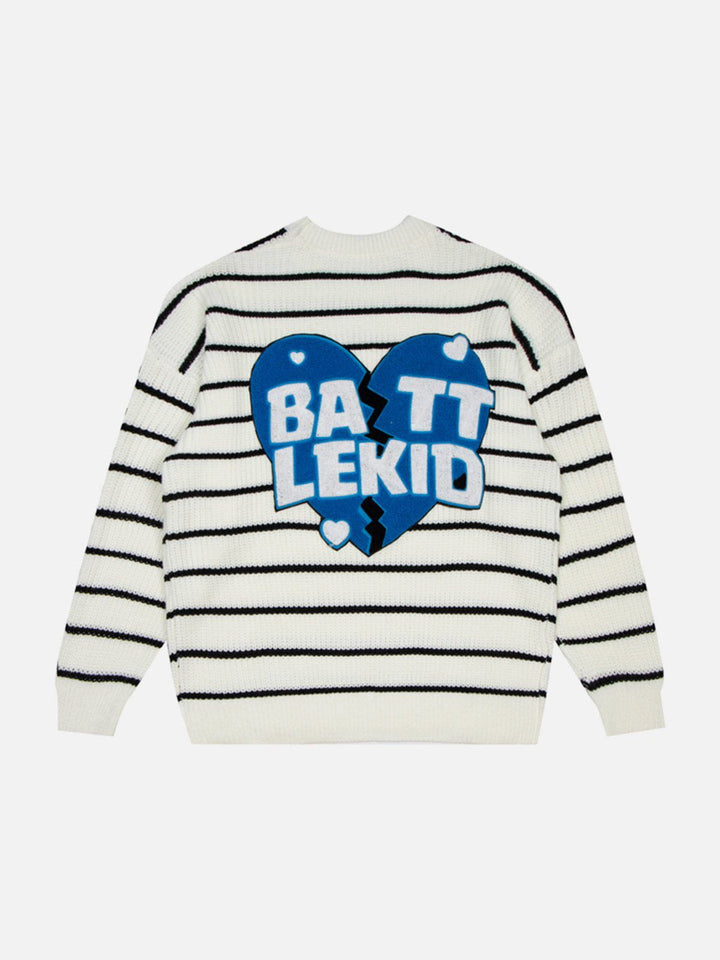 TALISHKO™ - Love Patch Stripe Sweater streetwear fashion - talishko.com