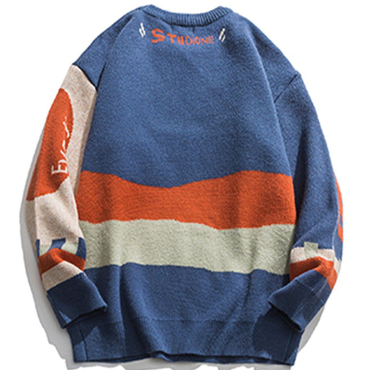 TALISHKO - Mountain Pattern Contrast Knit Sweater - streetwear fashion, outfit ideas - talishko.com