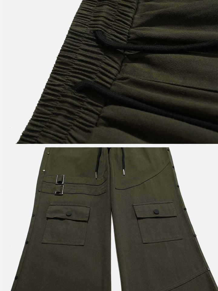 TALISHKO - Multi-Pocket Drawstring Cargo Pants - streetwear fashion, outfit ideas - talishko.com