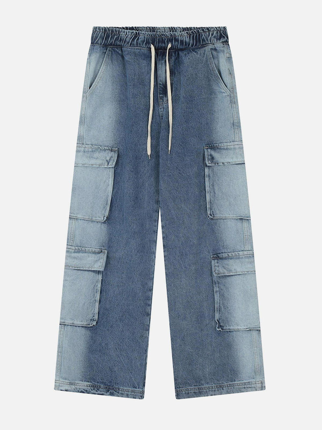 TALISHKO - Multi-Pocket Water-washed Jeans - streetwear fashion, outfit ideas - talishko.com