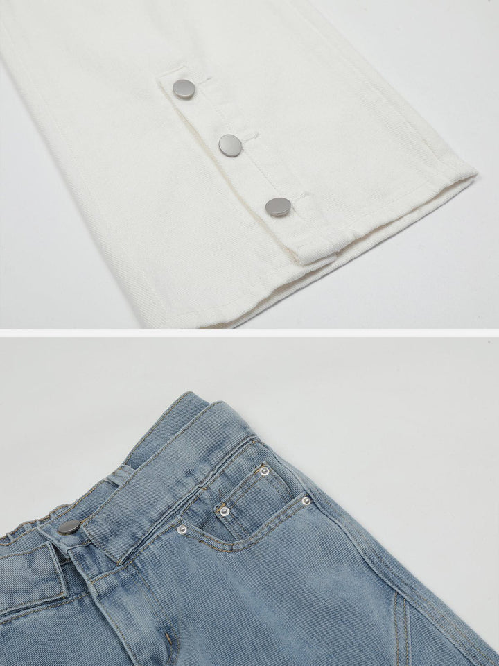TALISHKO - Multi-pocket Patchwork Jeans - streetwear fashion, outfit ideas - talishko.com