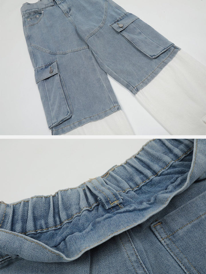 TALISHKO - Multi-pocket Patchwork Jeans - streetwear fashion, outfit ideas - talishko.com