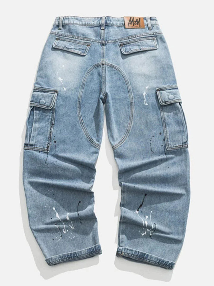 TALISHKO - Painted Cargo Pocket Jeans - streetwear fashion, outfit ideas - talishko.com