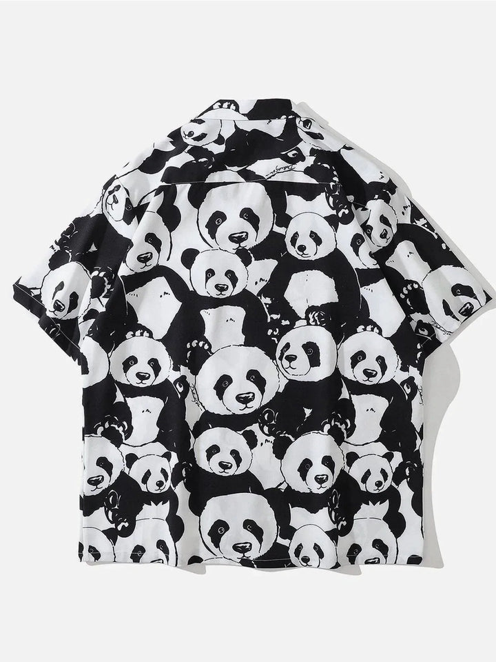 TALISHKO - Panda Print Short-sleeved Shirt - streetwear fashion, outfit ideas - talishko.com