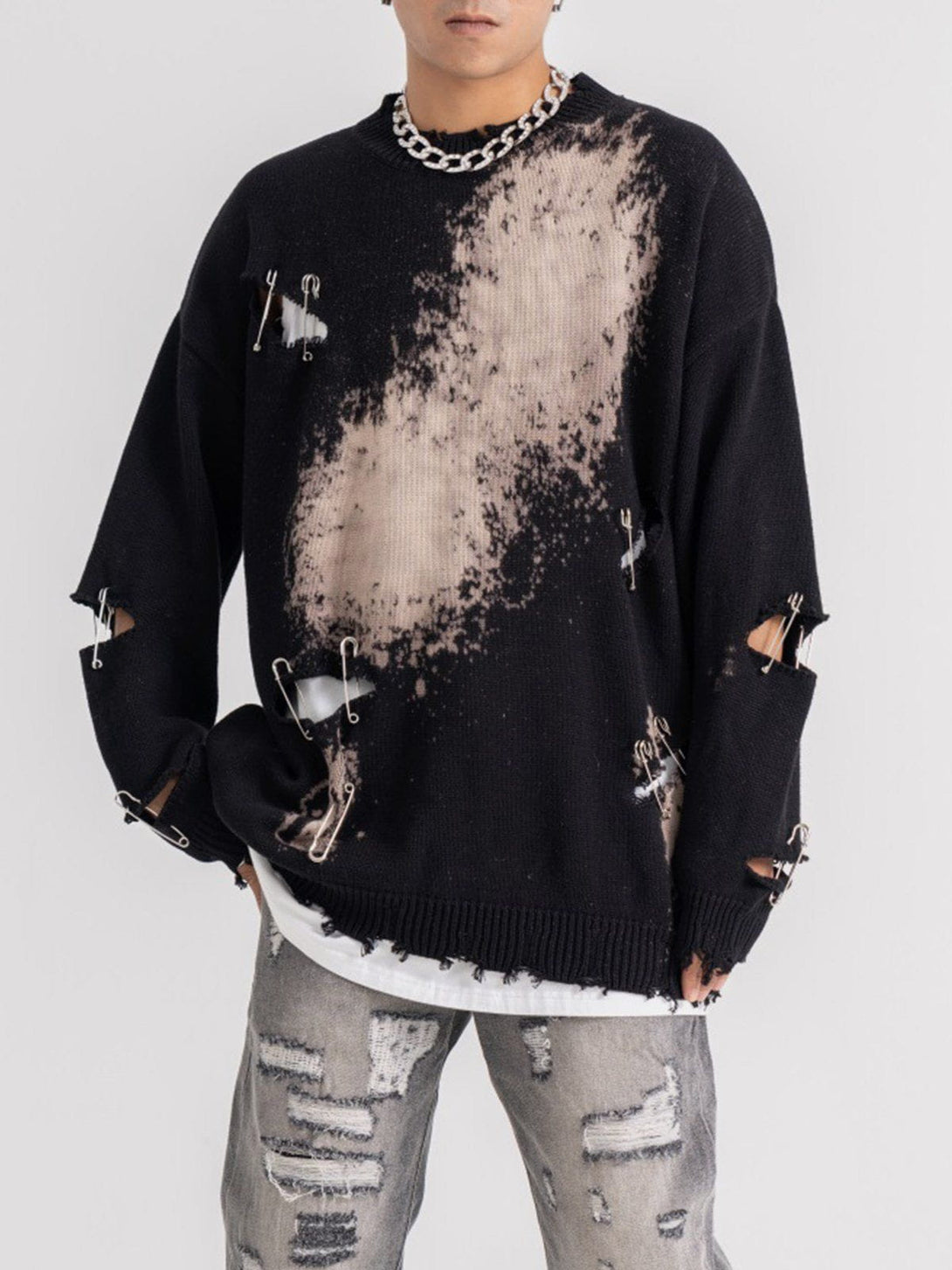 TALISHKO - Paperclip Broken Design Knit Sweater - streetwear fashion, outfit ideas - talishko.com