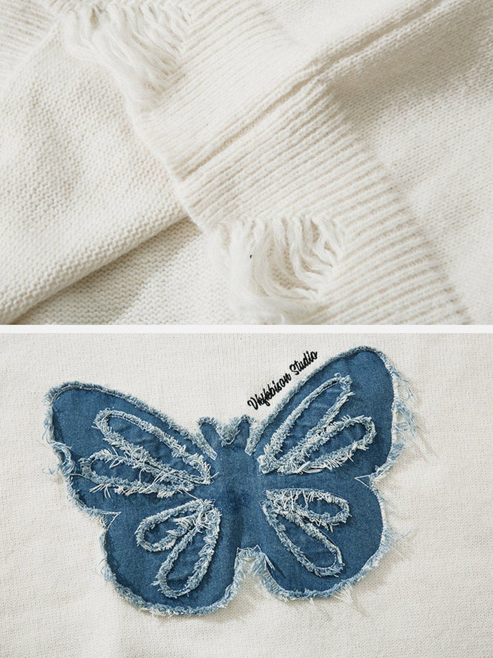 TALISHKO™ - Patchwork Butterfly Sweater streetwear fashion - talishko.com