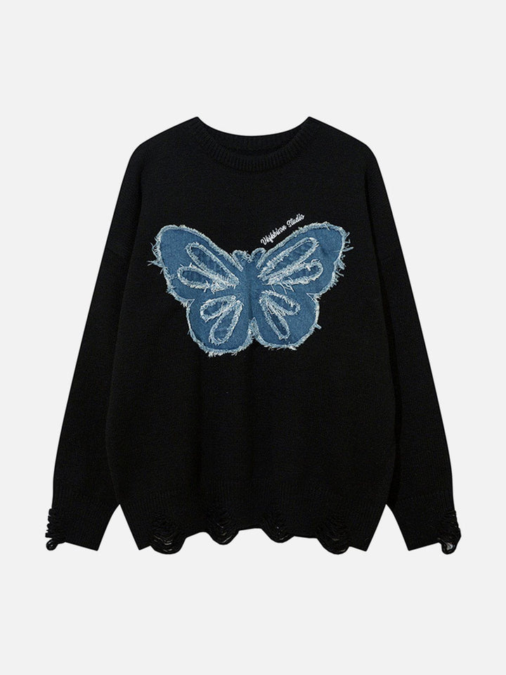 TALISHKO™ - Patchwork Butterfly Sweater streetwear fashion - talishko.com