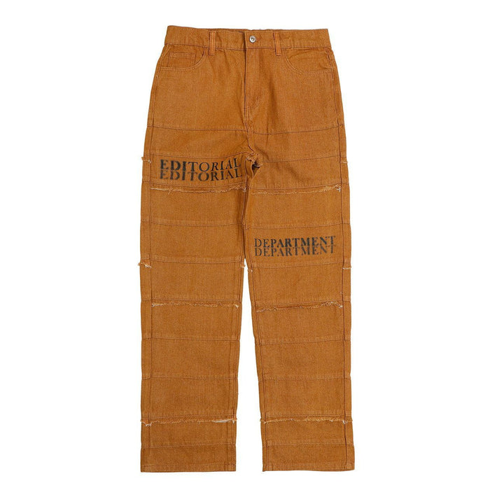 TALISHKO - Patchwork Design Letters Jeans - streetwear fashion, outfit ideas - talishko.com