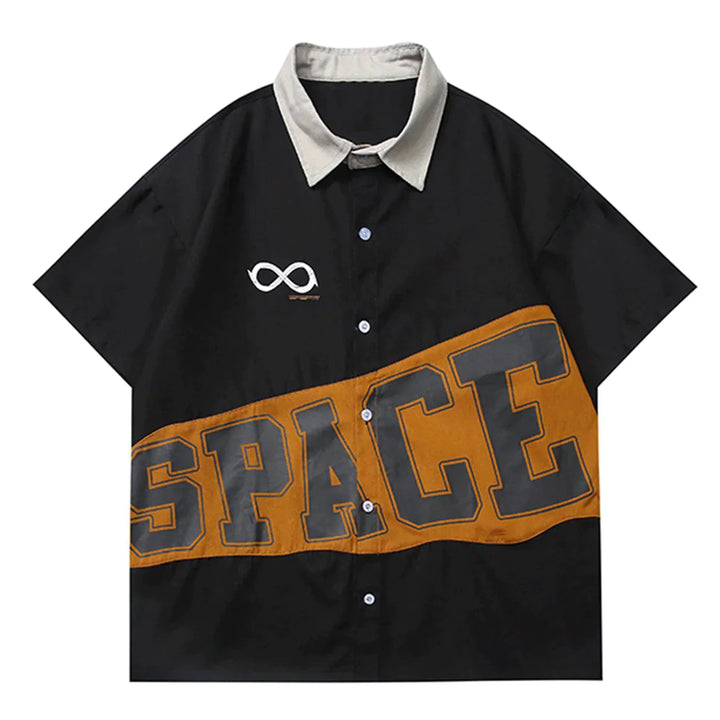 TALISHKO - Patchwork Design "SPACE" Short Sleeve Shirt - streetwear fashion, outfit ideas - talishko.com