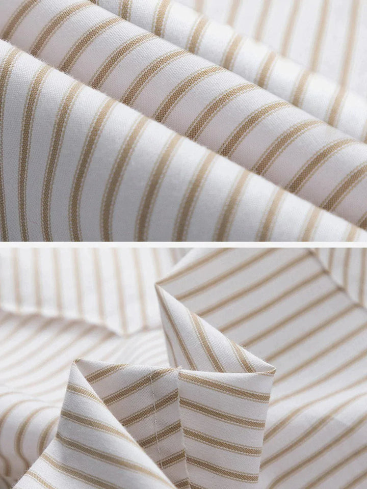 TALISHKO - Patchwork Oblique Stripes Short Sleeve Shirt - streetwear fashion, outfit ideas - talishko.com