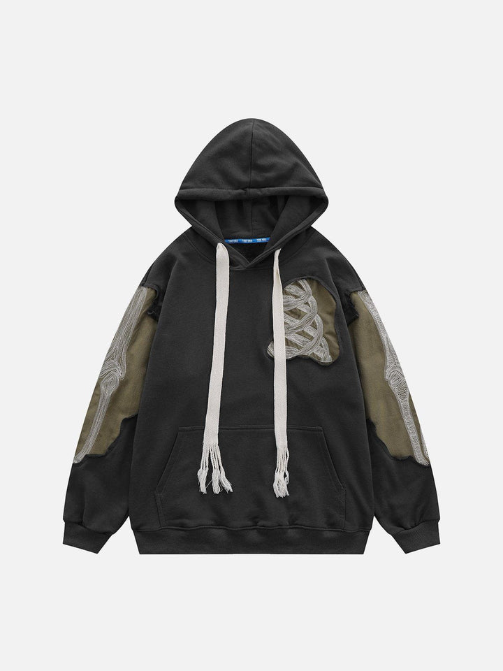 TALISHKO - Patchwork Skeleton Hoodie - streetwear fashion, outfit ideas - talishko.com